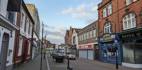 This image: a photograpgh of how the High Street currently looks.
						The map: the map shows the Project Area along with some map markers to
						see where the other Long Eaton Town Deal projects are located.